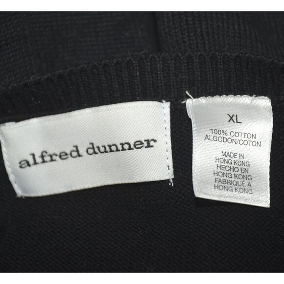 Alfred Dunner XL Black Pullover Crewneck Sweater Embroidered Flowers Long Sleeve - Picture 8 of 9